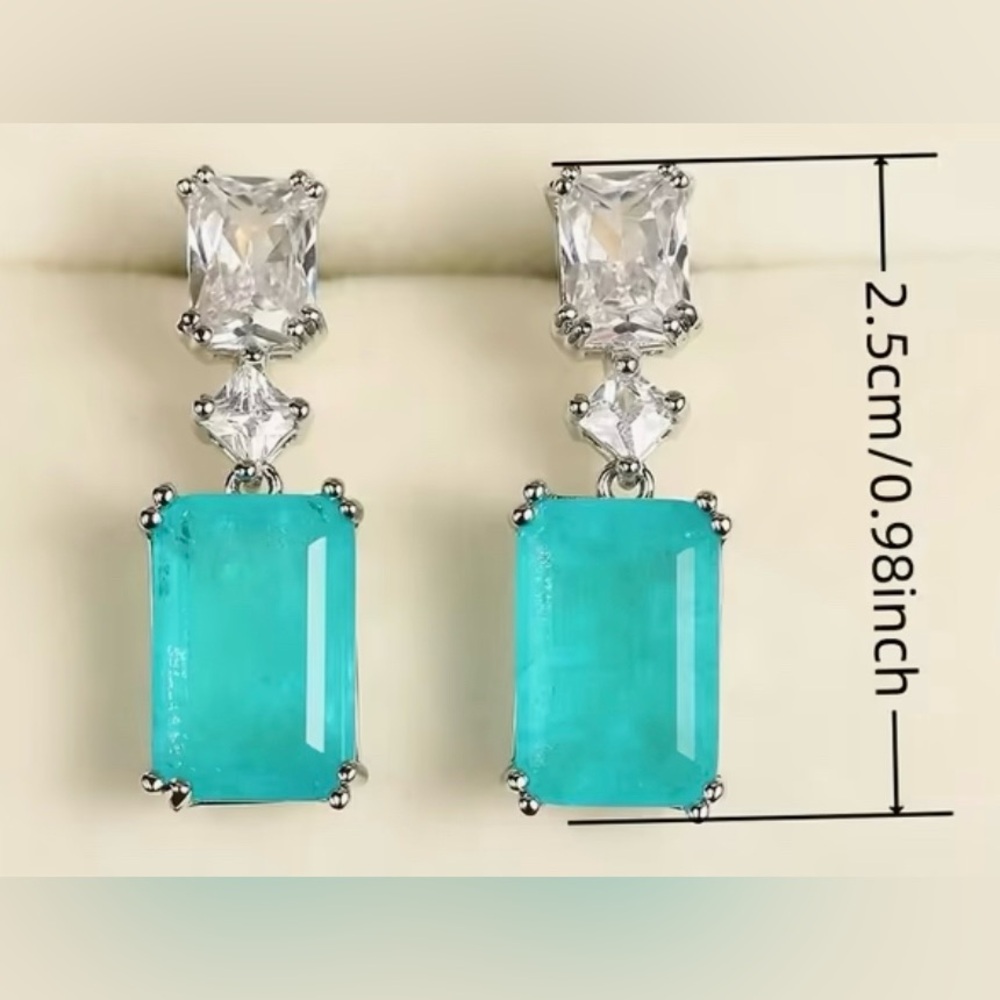 PARAIBA TOURMALINE STUD EARRINGS - Picture 3 of 3